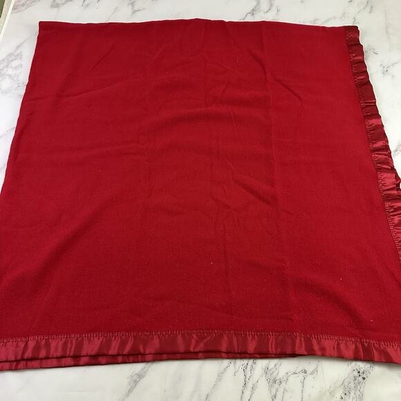 Creswick Woollen Mills Merino Wool Blanket Queen Red Satin Trim Australia - Picture 2 of 7